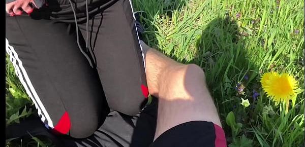  Public sex and blowjob in the park near the river. Sexy wife KleoModel
